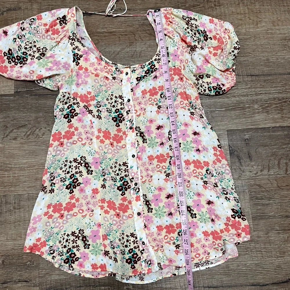 Free People Floral Callie Tunic Dress Vintage Combo Size Small - Picture 6 of 9
